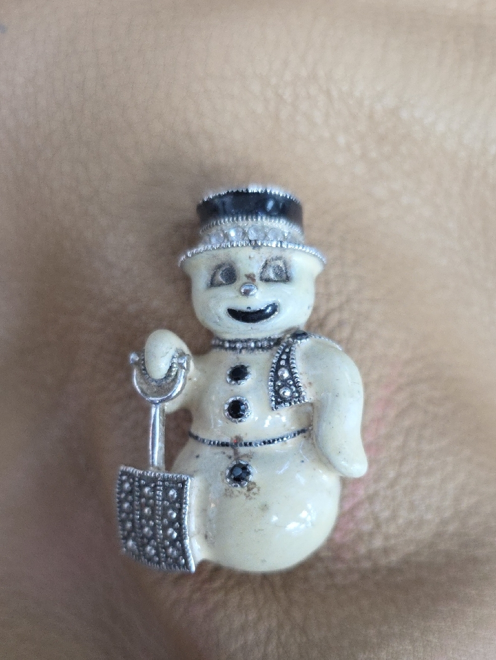 * VINTAGE * EISENBERG ICE Snowman Pendant.